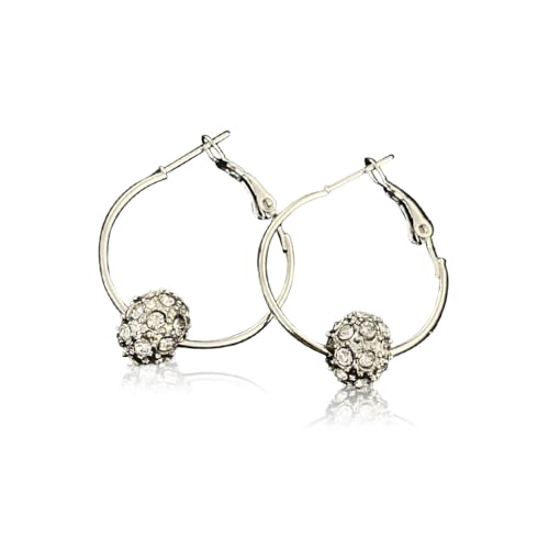 AMSLSIU 1 Paar Legierung Kristall Creolen niedliche ästhetische Ohrstecker Hochzeit Geburtstag Bankett Modeschmuck Mutter Geschenk, Silberfarbene Perle von AMSLSIU