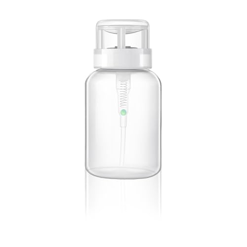 AMSLSIU 200 ml Nail art Pump Dispenser Leere Spray Flasche Entferner Pumpen Flüssigkeit Behälter mit Deckel Reise Getriebe Frauen Zubehör, Weiß von AMSLSIU