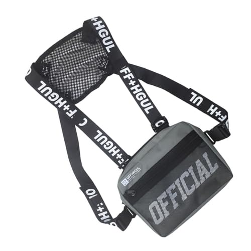 AMSLSIU Brusttasche Hip Hop Streetwear Weste Taschen Verstellbare Handfrei Funktioneller taktischer Stil Damen Zubehör Hüfttasche AMSLSIU Brusttasche Hip Hop Streetwear Weste Taschen Verstellbare Handfrei Funktioneller taktischer Stil Damen Zubehör Hüfttasche von AMSLSIU