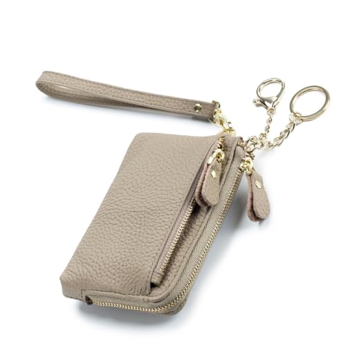 AMSLSIU Frauen Kurze Art Brieftasche Mädchen PU Leder Reißverschluss Münzfach Geldbörse Kredit Debitkartenhalter Tasche Geburtstag Urlaub, Grau von AMSLSIU