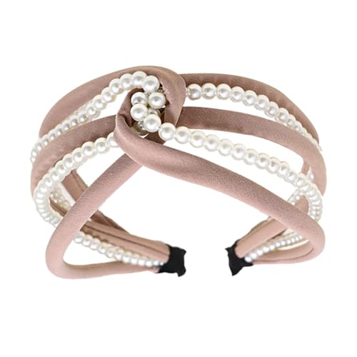 AMSLSIU Haarbänder Pearl Twist Knot Stirnband Haarbänder Mehrfarbige Kopfbedeckung Schmale Stirnbänder Mädchen Styling Kopfschmuck, Rosa von AMSLSIU