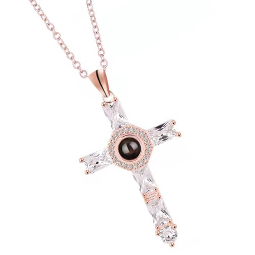 AMSLSIU Halskette aus Metall mit Elementen, Halskette für Mädchen, glänzender Schmuck, Geschenk, Freundschaft, Roségold AMSLSIU Halskette aus Metall mit Elementen, Halskette für Mädchen, glänzender Schmuck, Geschenk, Freundschaft, Roségold von AMSLSIU