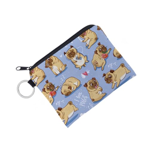 AMSLSIU Portemonnaie Tragbare Digitaldruckbeutel mit Reißverschluss Münzgeldbörsen Praktische Kartentasche im Cartoon Stil Münzgeldbörsen von AMSLSIU