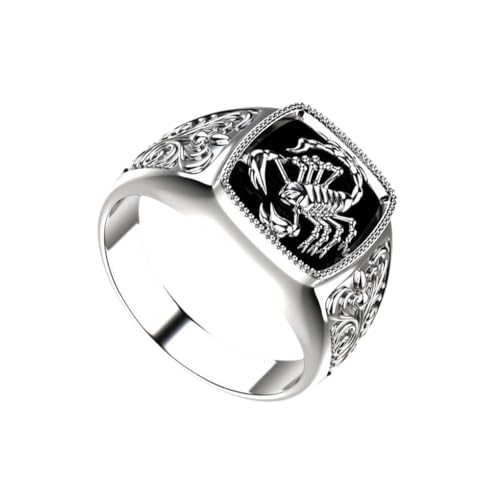 AMSLSIU Punk inspirierter Herren Fingerring – Channel Inner Rebel Legierungsringe für Männer, Skorpion Männerring, modisch, einfach und einzigartig, Silber Größe 10 AMSLSIU Punk inspirierter Herren Fingerring – Channel Inner Rebel Legierungsringe für Männer, Skorpion Männerring, modisch, einfach und einzigartig, Silber Größe 10 von AMSLSIU