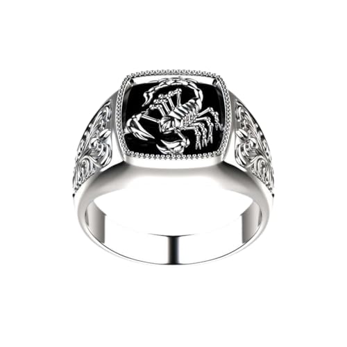 AMSLSIU Punk inspirierter Herren Fingerring – Channel Inner Rebel Legierungsringe für Männer, Skorpion Männerring, modisch, einfach und einzigartig, Silber Größe 12 AMSLSIU Punk inspirierter Herren Fingerring – Channel Inner Rebel Legierungsringe für Männer, Skorpion Männerring, modisch, einfach und einzigartig, Silber Größe 12 von AMSLSIU