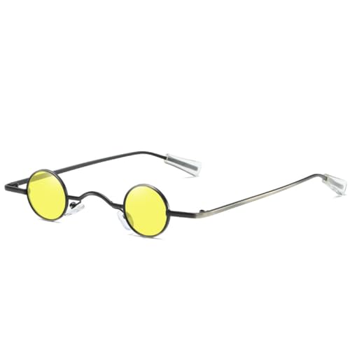 AMSLSIU Runde Sonnenbrille Vintage Metallrahmen tragbar Mode Foto Requisiten Dating Shopping Reisebrille dekorative Brillen, Gelb, 1 AMSLSIU Runde Sonnenbrille Vintage Metallrahmen tragbar Mode Foto Requisiten Dating Shopping Reisebrille dekorative Brillen, Gelb, 1 von AMSLSIU