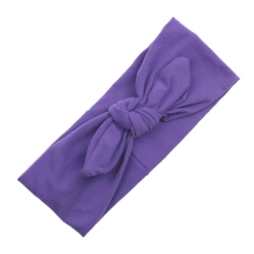 AMSLSIU Stirnband Solid Bow Knot Sports Head Band Schweißband Bunny Wrap Stirnbänder Haarschmuck Kopfbedeckung für Make up Fitnessstudio, Violett von AMSLSIU