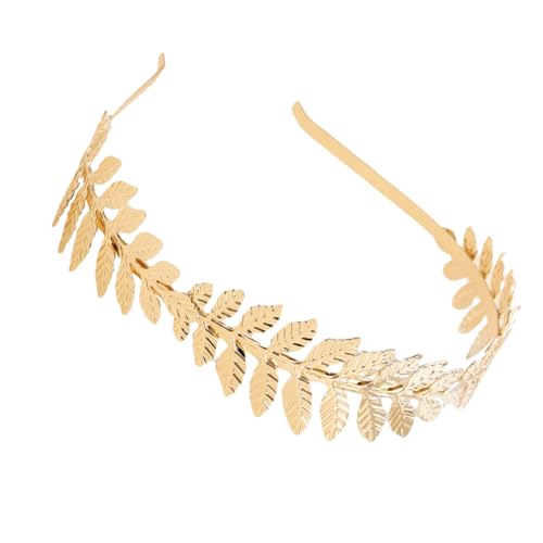 AMSLSIU Strapazierfähiges Stirnband für den täglichen Gebrauch und dauerhaften Komfort. Legierungs Stirnband mit römischem Blattzweig und Blattzweig Haarband, Gold von AMSLSIU