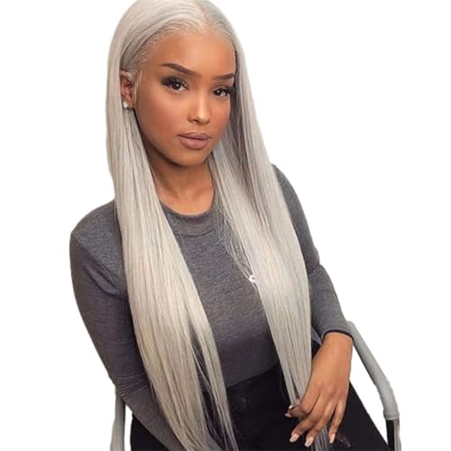 AMSLSIU Verwandeln Sie das Aussehen mit langen glatten Haarperücken für Frauen. Glatthaarperücken für Cosplay Echthaarperücken von AMSLSIU