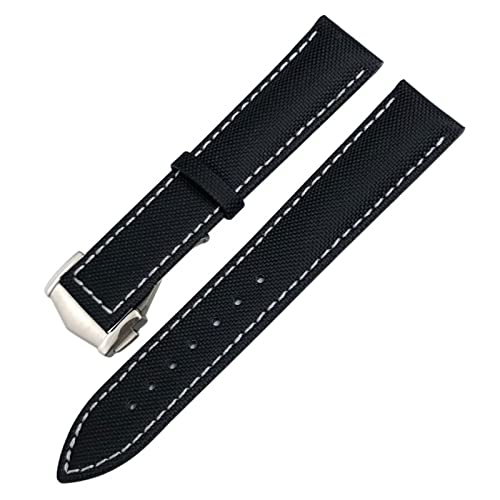 AMSOH 19/20 mm Nylon-Leder-Leinen-Armband, 21/22 mm, passend für Omega AT150 Seamaster Planet Ocean Watch, Nylonarmband, 19 mm, Achat von AMSOH