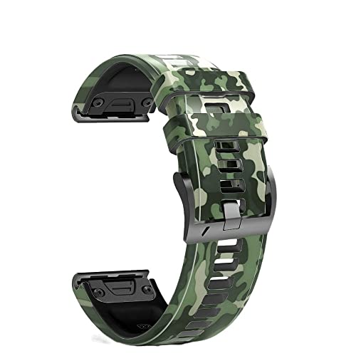 AMSOH 22 x 26 mm Leder-Silikon-Uhrenarmband für Garmin Fenix 5/5X Plus 6/6X Pro Fenix 7X 7 Smart-Armband, Schnellverschluss-Armband, 26mm Descent Mk1 MK2, Achat von AMSOH
