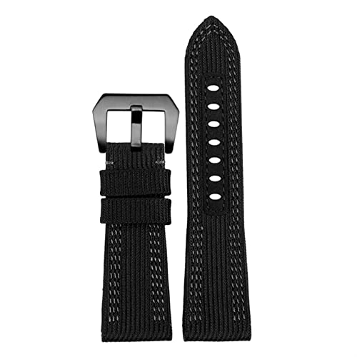 AMSOH 24 mm / 26 mm große Größe für Herren, Stealth-Nylon-Ledersohle, Armbandzubehör, für Pam00984 00985 PAM111 PAM441 Serie Uhrenarmband, 24 mm, Achat von AMSOH