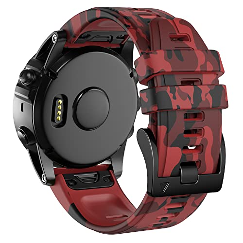 AMSOH Armband für Garmin Fenix 7 7X 5 5X 6 6X Pro Epix 935 Smart Watch, bedruckt, Sport, Schnellverschluss, Silikon, 22 x 26 mm, For Forerunner 935 945, Achat von AMSOH