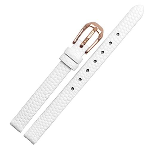 AMSOH Ersatzarmband aus Rindsleder mit Eidechsenaufdruck, weiß/rot, ultradünnes Armband, 6, 8, 10, 12, 14, 16 mm, 10 mm, Achat von AMSOH