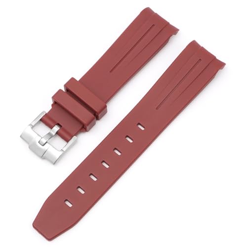 AMSOH Für Omega Swatch Joint Planet Series Moon Mercury gebogenes Kautschukarmband für Moonswatch-Uhr gebogenes, lückenloses Kautschukarmband für Männer und Frauen, 20 mm Uhrenarmbänder(FF) von AMSOH
