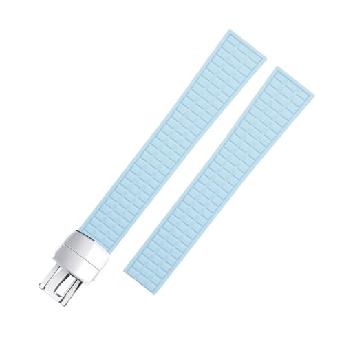 AMSOH Für Patek Armband für Philippe Aquanaut 5067A-001 Gürtelarmband 19 mm weiches Fluorkautschuk-FKM-Gummi-Uhrenarmband(Blue 2) von AMSOH