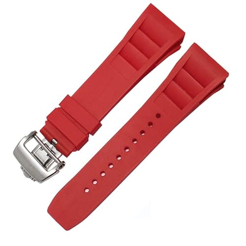 AMSOH Gummi-Silikon-Uhrenarmband für Richard Mille RM011-Serie, Silikonband, Zubehör, Herren-Uhrenarmband, 25–20 mm, 25mm Gold Buckle, Achat von AMSOH