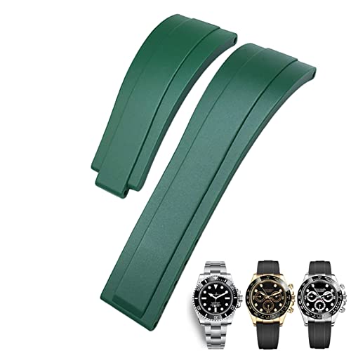 AMSOH Gummi-Uhrenarmband für Rolex Daytona Submariner GMT Yacht-Master Oysterflex Silikon-Armband mit Faltschließe, 20 mm / 21 mm, 20 mm, Achat von AMSOH