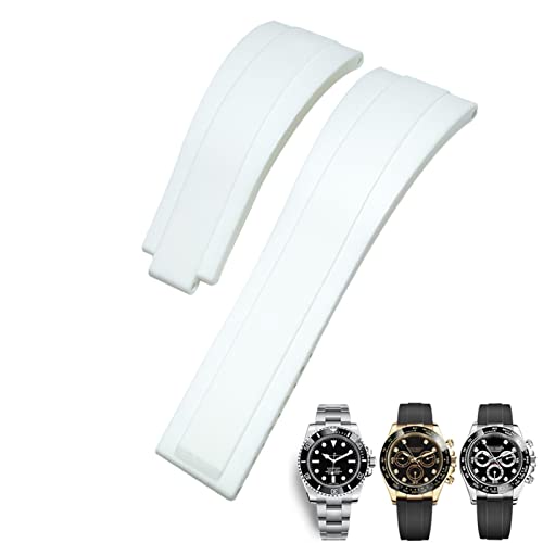 AMSOH Gummi-Uhrenarmband für Rolex Daytona Submariner GMT Yacht-Master Oysterflex Silikon-Armband mit Faltschließe, 20 mm / 21 mm, 21 mm, Achat von AMSOH