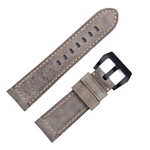 AMSOH Handgefertigtes Uhrenarmband, Zubehör, Retro, Vintage, echtes Crazy Horse-Leder, 24 mm, Uhrenarmband für Panerai-Armband, 22 mm, Achat von AMSOH