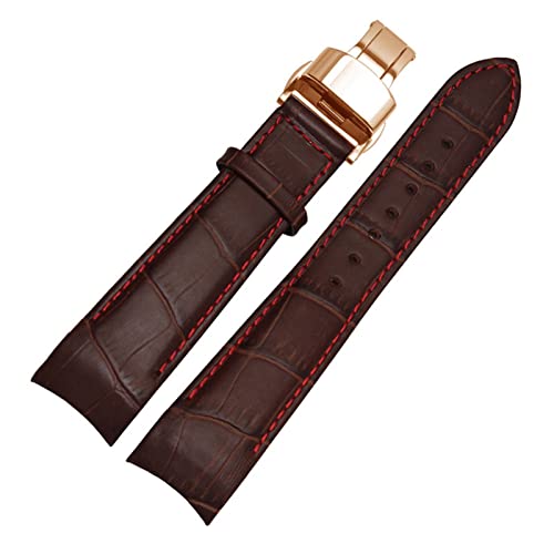 AMSOH Herren-Uhrenarmband mit gebogenem Ende, für BL9002-37 05A BT0001-12E 01A, echtes Leder mit Schmetterlingsschnalle, 20, 21, 22 mm, 22 mm, Achat von AMSOH