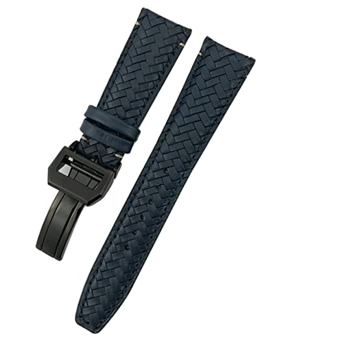 AMSOH Lederarmband für IWC Portugieser Big Pilot IW377714 IW394005, blaues Armband, 20 mm, 21 mm, 22 mm, hochwertiges Rindslederband, 21 mm, Achat von AMSOH