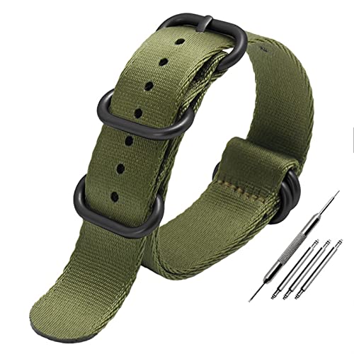 AMSOH Nato-Nylon-Armband für OMG Canned 007, mehrfarbig, weich, seidig, 20 mm, 22 mm, Canvas-Armbänder, 20 mm, Achat von AMSOH