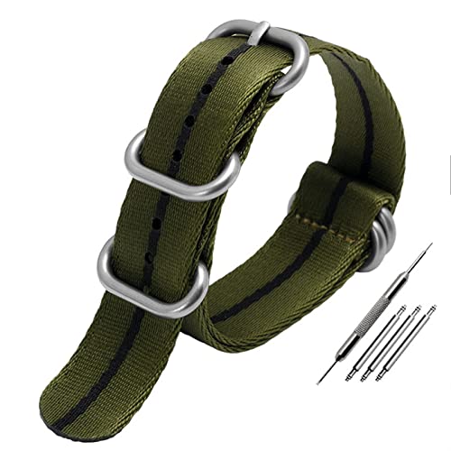 AMSOH Nato-Nylon-Armband für OMG Canned 007, mehrfarbig, weich, seidig, 20 mm, 22 mm, Canvas-Armbänder, 22 mm, Achat von AMSOH