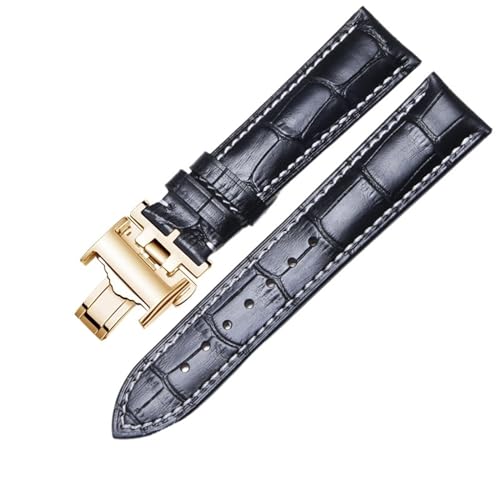 AMSOH Rindsleder-Uhrenarmbänder für L2 L4 Master Collection Flaggschiff Evidenza Strap Uhrenarmbänder Kalbsleder-Armband L2.628.673(Black Gold,22mm(Buckle 18mm)) von AMSOH