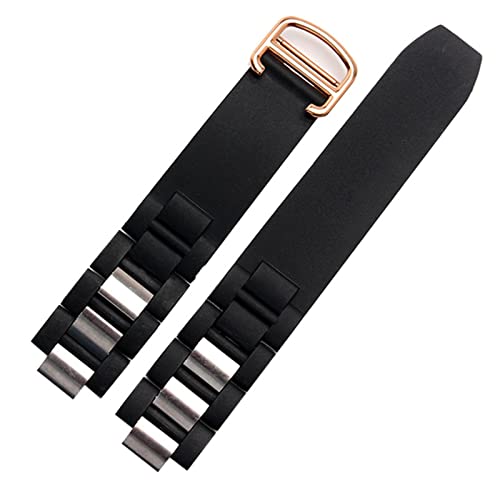 AMSOH Silikon-Armbänder für Cartier 21. Jahrhundert, konvexes Armband, 20 x 10 mm, wasserdichtes Uhrenkettenzubehör ist geeignet für Armbänder, 20-10mm, Achat von AMSOH