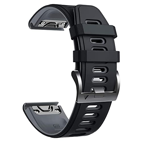 AMSOH Silikon-Uhrenarmband für Garmin Fenix 5X Plus 6X Pro 3 3HR Descent MK1 MK2 / D2 Delta PX Easyfit Armband, 26 mm, 26mm Fenix 5X Plus, Achat von AMSOH