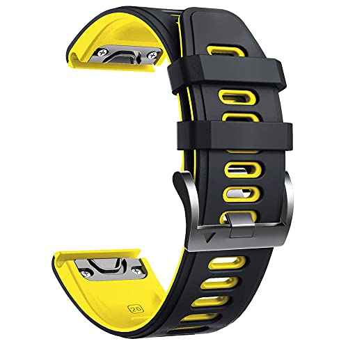 AMSOH Silikon-Uhrenarmband für Garmin Fenix 5X Plus 6X Pro 3 3HR Descent MK1 MK2 / D2 Delta PX Easyfit Armband, 26 mm, 26mm For Enduro, Achat von AMSOH