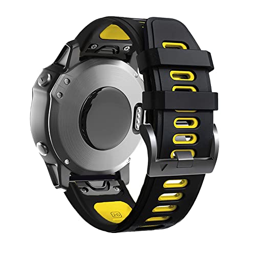 AMSOH Sport-Silikonarmband für Garmin Fenix 5X 5 Plus 6X 6 Pro COROS VERTIX 2 7X 7 Epix Gen 2 Stahlschnalle Easyfit Armband 22 26 mm, For Descent Mk1 Mk2 Mk2i, Achat von AMSOH