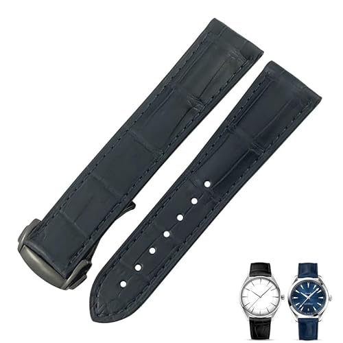 AMSOH Uhrenarmband aus Krokodilleder, passend für Omega De Ville Seamaster Constellation, 18 mm, 19 mm, 20 mm, 21 mm, 22 mm, echtes Alligatorleder-Armband, 18 mm, Achat von AMSOH