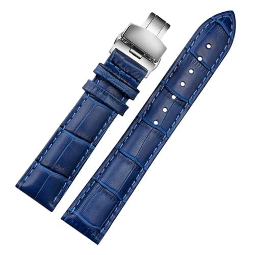 AMSOH Uhrenarmband aus echtem Leder, für Damen und Herren, für Citizen Rossini, 12, 14, 16, 18, 19, 20, 21, 22, 23 mm, Blau, 16 mm, Achat von AMSOH