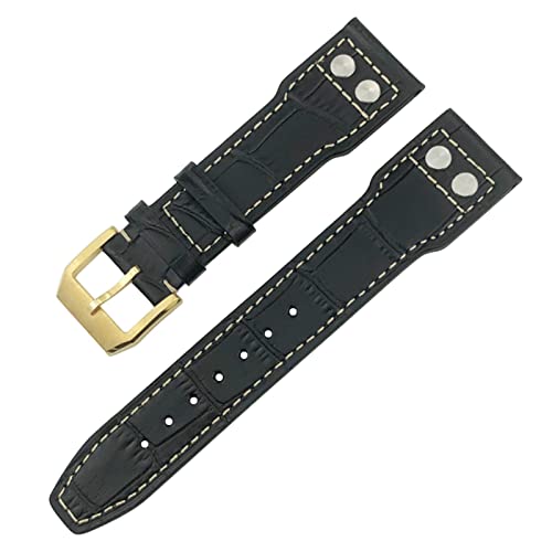 AMSOH Uhrenarmband für IWC IW3777 IW3270 Mark 18 Big Pilot's Watch Armband aus weichem Rindsleder, 20 mm, 21 mm, 22 mm, Lederarmband, 22 mm, Achat von AMSOH