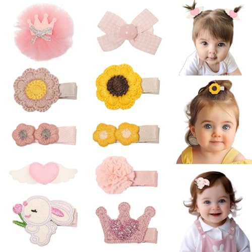LYXOTO 10 Stück Baby haarspangen Baby Mädchen Haarschleife Krokodilklemmen Samt Haarspangen Haarschmuck für kleine Mädchen Kleinkinder Teenager Kinder (Bunt 3) von AMSTERDAM ACRYLIC