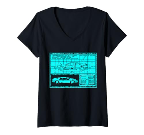 Damen AMSTRAD & Schneider CPC 464: Lotus Esprit T-Shirt mit V-Ausschnitt von AMSTRAD & SCHNEIDER CPC 464