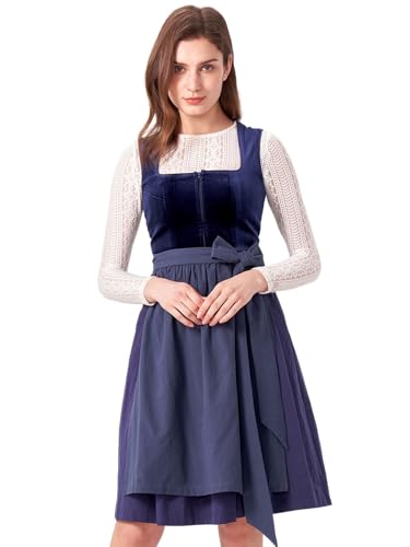 AMUSELIEBE Damen Dirndl 70CM Trachtenkleid Dirndlkleid mit Schürze Festlich Kleid für Oktoberfest Cocktailkleid Bayerische Tracht Outfit Karneval Kleid Bierfestival von AMUSELIEBE