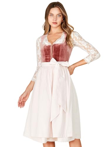 AMUSELIEBE Damen Dirndl 70CM Trachtenkleid Dirndlkleid mit Schürze Festlich Kleid für Oktoberfest Cocktailkleid Bayerische Tracht Outfit Karneval Kleid Bierfestival von AMUSELIEBE
