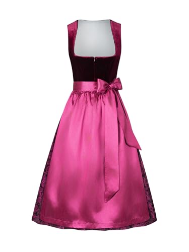 AMUSELIEBE Dirndl Damen Midi Lang Trachtenkleid Trachtenrock Dirndl-Set Trachtenmode Trachten Oktoberfest Dirndlkleid (Nicht enthalten Bluse) von AMUSELIEBE