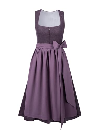 AMUSELIEBE Dirndl Midi Damen, Dirndl Damen Kleid mit Schürze, Bayerische Tracht Oktoberfest Outfit von AMUSELIEBE