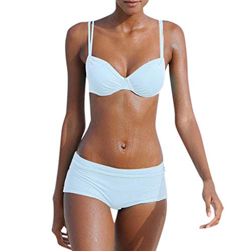 AMUSTER Frauen Tankini Sets Zweiteiler Bikini Sets Kurze Shorts Bademode Große Größe Hohe Taille Bikini Set mit Hotpants Push Up BH von AMUSTERღ