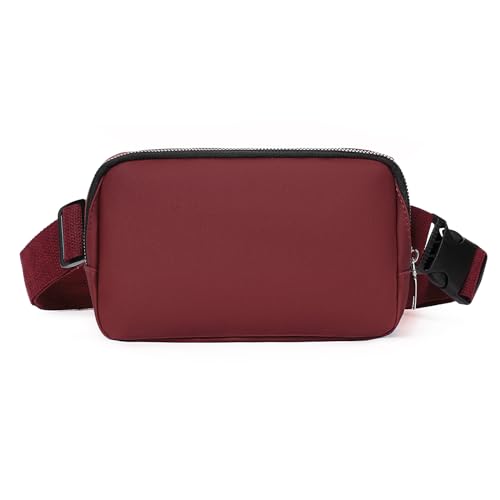 Gürteltasche für Damen und Herren, Bauchtasche, Crossbody mit verstellbarem Riemen, wasserdichte Hüfttasche zum Laufen Wandern Amxnx, Rot/Ausflug, einfarbig (Getaway Solids), Small von AMXNX