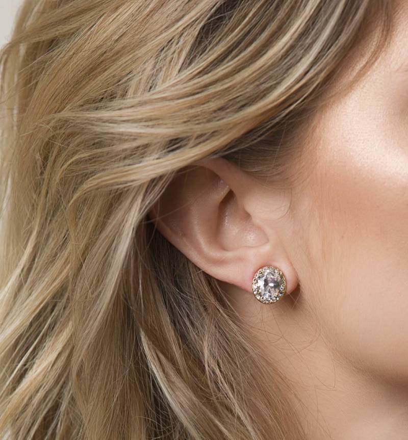 Brautjungfer Geschenke, Ohrclips, Ohrstecker, Braut Ohrringe, Hochzeit Kristall Accessoires, Silber Ohrringe von AMYOBridal