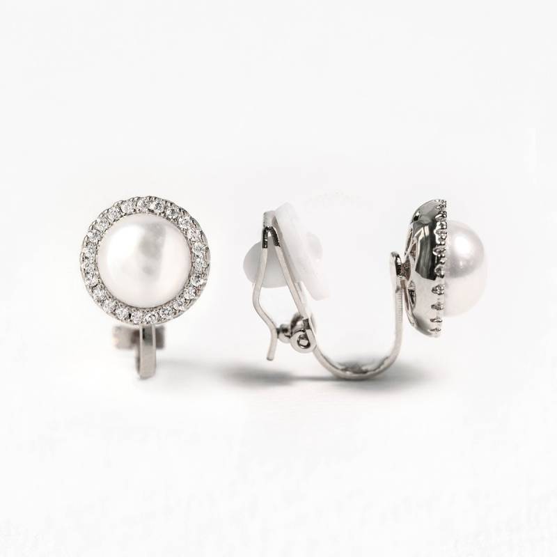 Brautjungfer Geschenke, Ohrclips, Ohrstecker, Perlenohrringe, Perlenschmuck, Brautohrringe, Hochzeitsohrringe, Kristallohrringe von AMYOBridal