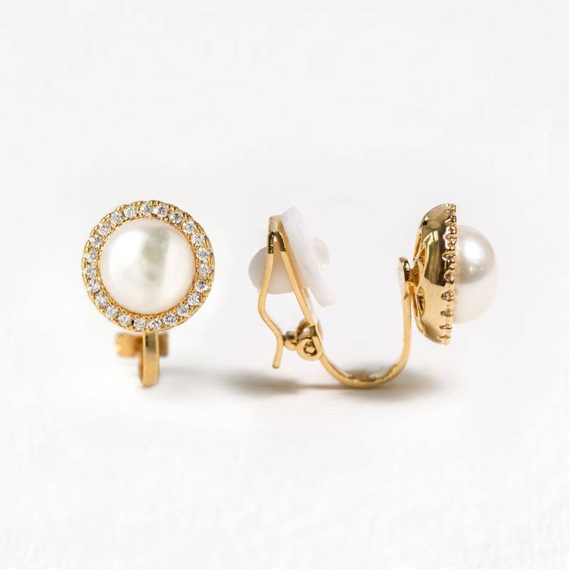 Ohrstecker Ohrringe, Brautjungfer Geschenke, Ohrclips, Braut Perlenohrringe, Perlenschmuck, Hochzeit Kristallohrringe von AMYOBridal