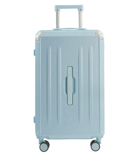 AMYSTY Koffer Trolley Reisekoffer Handgepäck Gepäck Für Damen-Koffer Mit Getränkehalter, USB-Spinnerräder, Hartschalengepäck Mit Schloss Rollkoffer (Color : Blu, Size : 24in) von AMYSTY