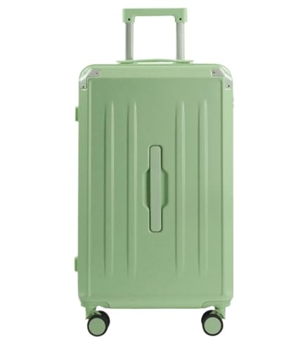 AMYSTY Koffer Trolley Reisekoffer Handgepäck Gepäck Für Damen-Koffer Mit Getränkehalter, USB-Spinnerräder, Hartschalengepäck Mit Schloss Rollkoffer (Color : Grün, Size : 20in) von AMYSTY