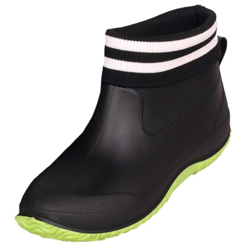 AMYSTY Wasserdticht Regenstiefel Damen Regenstiefel Gartenschuhe Rutschfeste Gummistiefeletten Autowaschschuhe Freizeitschuhe Komfort Gummistiefel(Grün,41) von AMYSTY